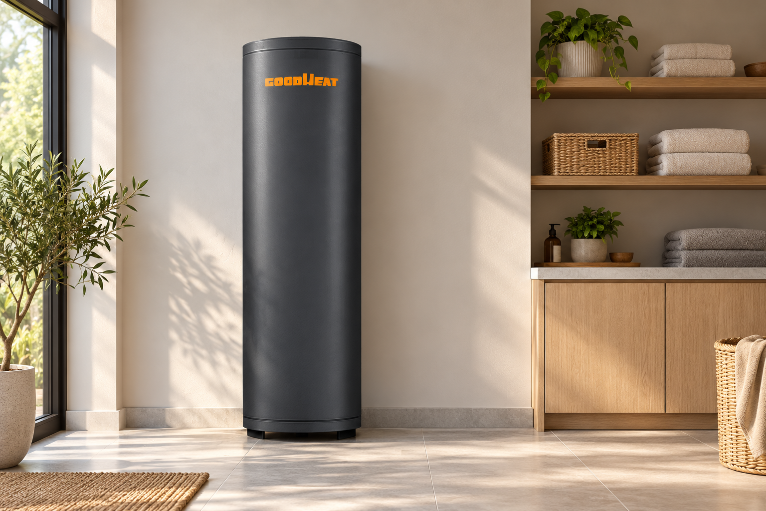 Жіңішке GOODHEAT бөлек ыстық су қоймасы таза қызметтік бөлмеде